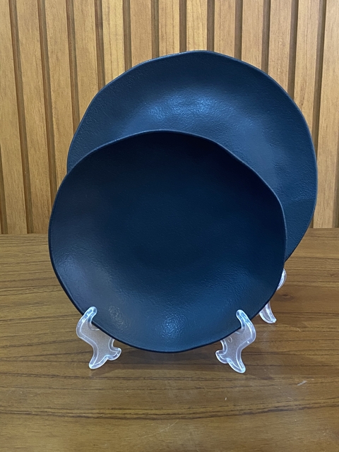 Jogo de Pratos Fundo Organic Matte Preto 6 unidades