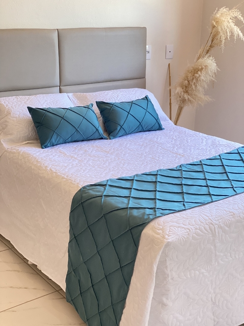 Combo 6 Peças Cama Decorada Branco - Casal