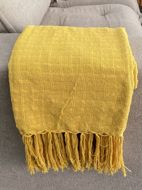 Manta para Sofá Amarela