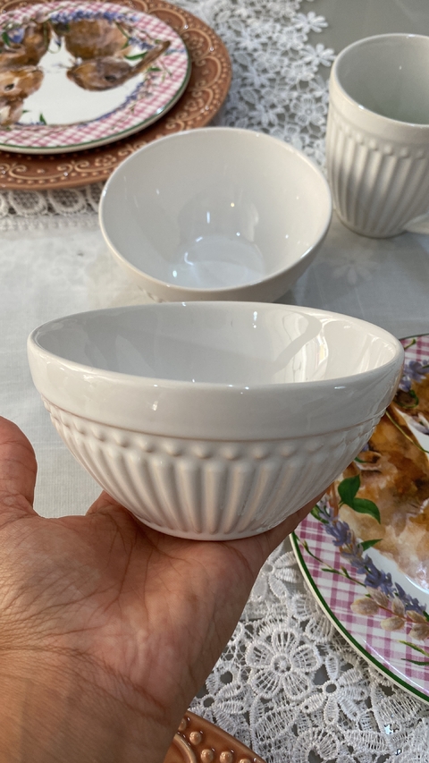 Conjunto com 6 Bowls Branco Roma 367 ml - Porto Brasil