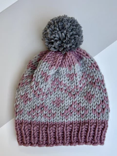 Gorro Nórdico gris y lila - comprar online
