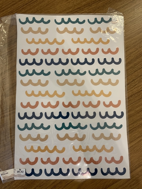 Adesivo ondinhas coloridas