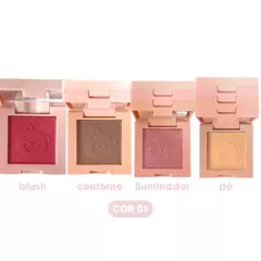 Mini Quarteto- Blush, Contorno, Iluminador, Pó e espelho- Lua e Neve na internet