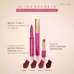 Batom Avelã Duo Perfect Match Niina Secrets 1,65g- Avelã - - comprar online