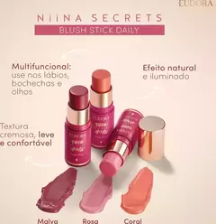 Blush Stick Daily Coral- Niina Secrets Eudora - Preciosas cosmético Produtos de qualidade e preço acessivel 