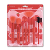Kit Com 7 Pincéis Para Maquiagem Macrilan Vermelho