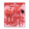 Kit Com 7 Pincéis Para Maquiagem Macrilan Vermelho