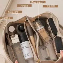 Necessaire para maquiagem e skincare - Cor marrom - comprar online