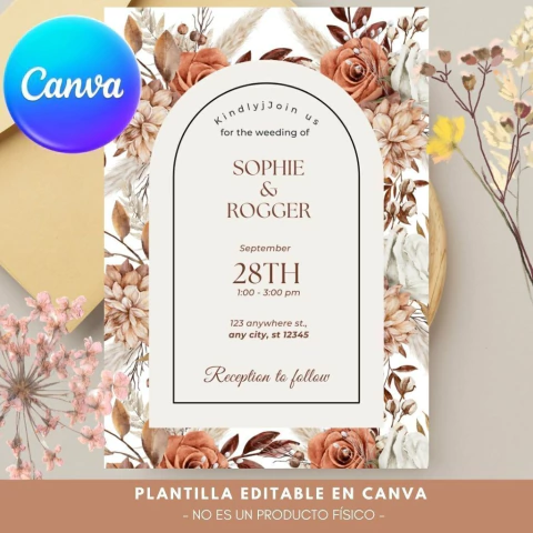 Invitación editable BOHO - comprar en línea