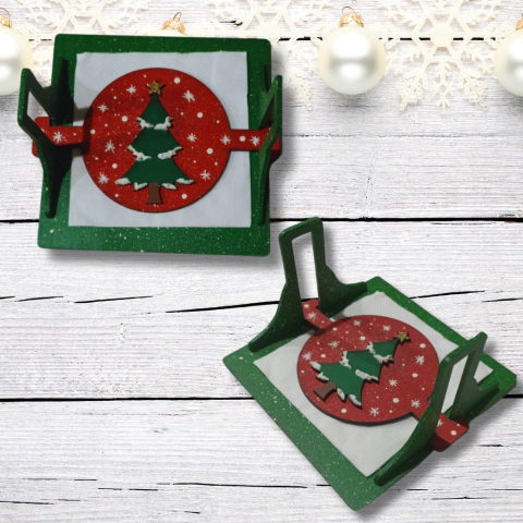 Servilletero Cuadrado navideño
