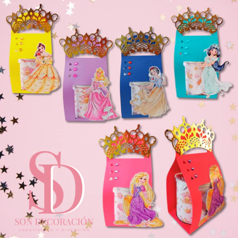 Princesas 10 piezas (bolsa para papas pringles)