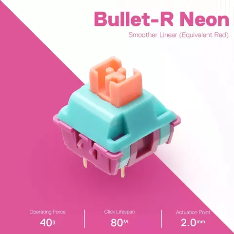 Switches Mecanicos Redragon Bullet-R Neon Red