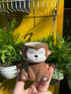 MACETA ANIMAL "MONITO" CERAMICA - El Viverito