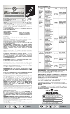 OIL 85-E 100 CC Acaricida e Insecticida BIO MAMBORETA - comprar online