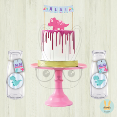 Kit imprimible dinosaurios infantiles en tono pastel - Confetuti
