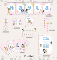 Kit imprimible Bluey rosa - comprar online