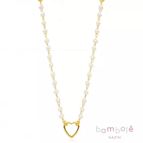 Colar Infantil Coração Pérolas