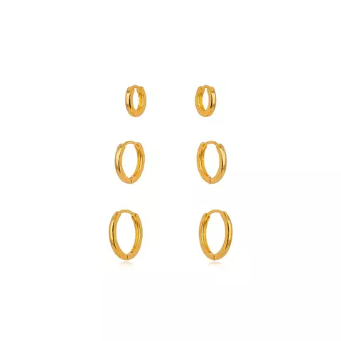 Brinco Semijoia Trio Argola Lisa