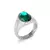 Anel TM de Aço Prata e Pedra Verde Key Design - comprar online