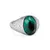 Anel TM de Aço Prata e Pedra Verde Key Design - comprar online
