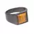 Anel Quadri de Aço Cinza com Pedra Natural Olho de Tigre Marrom - comprar online