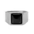 Anel Quadri de Aço com Pedra Natural Ágata Preta Key Design - comprar online