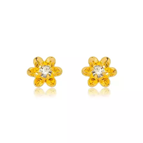 Brinco Infantil Flor Cristal