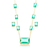 Conjunto Semijoia Quadrado Turmalina - comprar online