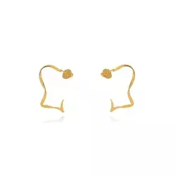 Brinco Semijoia Argola Ondulada Lisa.