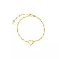 Pulseira Semijoia Coração Vazado Liso.