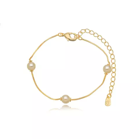 Pulseira Semijoia Pérolas