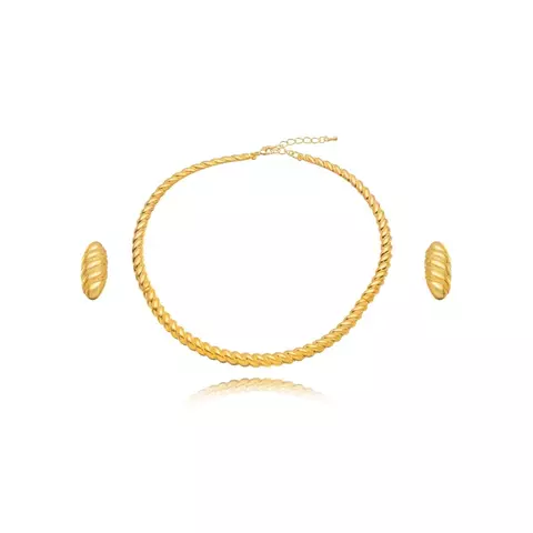 Conjunto Semijoia Torcido Liso