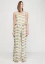 Regata em Linho com Decote V Estampada - Verde Oliva e Off White - comprar online