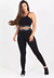 Conjunto Fitness 3 Peças Calça Legging + Top + Cropped de Telinha Preto com Elásticos - Fast Shop Canaã