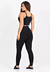 Imagem do Conjunto Fitness 3 Peças Calça Legging + Top + Cropped de Telinha Preto com Elásticos