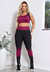 Conjunto Calça Legging e Cropped Fitness Preto e Marsala