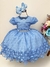 Vestido Infantil Azul Com Strass Bolinhas Tamanho:2
