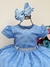 Vestido Infantil Azul Com Strass Bolinhas Tamanho:2