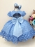 Vestido Infantil Azul Com Strass Bolinhas na internet