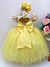 Vestido Infantil Busto Floral Saia Amarela Tamanho:1 - Fast Shop Canaã