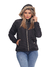 Blusa Feminina preto Com Forro de Pelucia Bolso com Botão