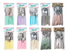 Set X16 Cubiertos Carol Soft Cuchillo Tenedor Cuchara