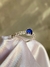Anel Solitário Cravejado Pedra Azul - comprar online