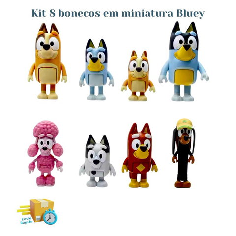 Bluey e Bingo Kit com 8 Bonecos em Miniatura Desenho Bluey. Turma da Bluey. - comprar online