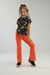 Calça Flare Canelada Infantil Laranja - Meu e Minha
