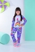 Pijama Infantil Suede Manga Longa Panda Arco-iris