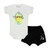 Conjunto Body Bebê Transpassado Silk manga curta com shorts
