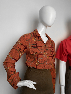 camisa floral terracota - comprar online