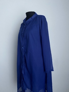 Camisa alongada azul