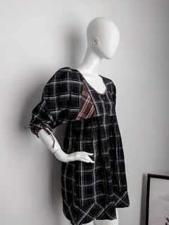 Vestido xadrez bufante